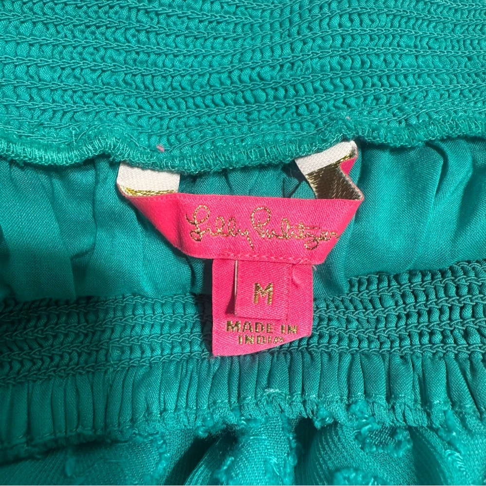 Lilly Pulitzer Rochelle Off-The-Shoulder Romper 3/4 Sleeves Green Size Medium - Picture 8 of 15